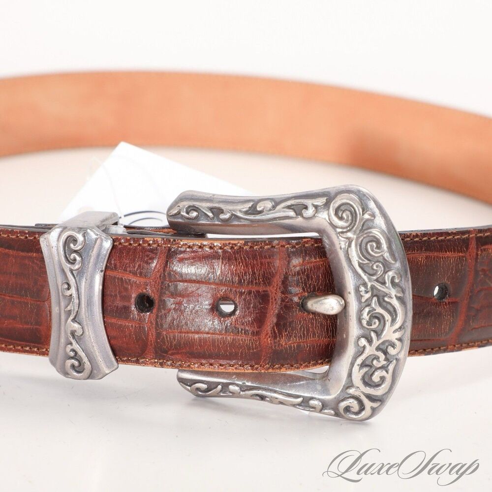 Brighton Women’s Near Mint Alligator Print Leather Belt Size L